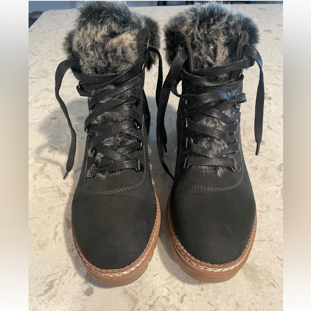 The Challenge Faux Fur Boots basically brand new